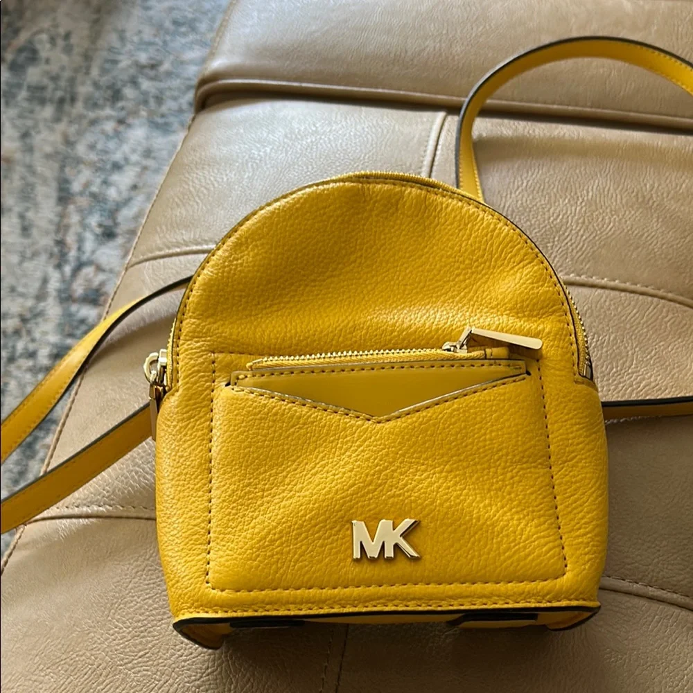 Michael Kors Mustard Mini Bag backpack all leather 7 1/2 x 6 like new